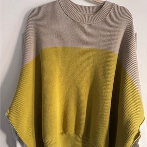 Free People Colorblock Ribbed Knit Sweater Small